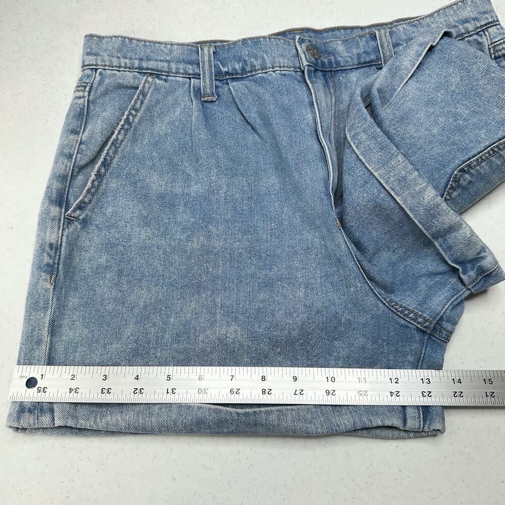 American Eagle Shorts 12 Mom High Rise Denim Blue Jean Cuffed Short Light Wash - Picture 6 of 9